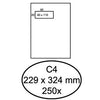 Hermes - Enveloppe acte C4 229x324mm fenêtre 4x11liens autocollante 250 pièces