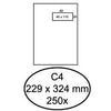 Hermes - Enveloppe acte C4 229x324mm fenêtre droite 4x11cm autocollante blanche boite de 250 pièces