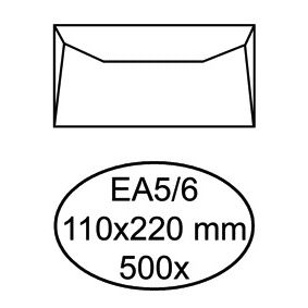Hermes - Banque enveloppe EA5/6 110x220mm gommée blanche boite de 500 pièces