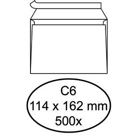 Hermes - Banque d'enveloppes C6 114x162mm autocollante blanche boite de 500 pièces