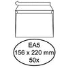 Hermes - Banque d'enveloppes EA5 156x220mm autocollant blanc pack de 50 pièces