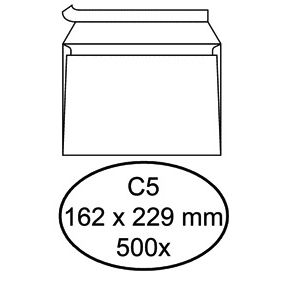 Hermes - Banque d'enveloppes C5 162x229mm autocollante blanche boite de 500 pièces