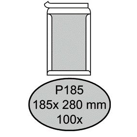 Quantore - Carton enveloppe dos P185 185x280mm autocollant blanc 100 pièces