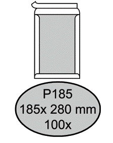 Quantore - Carton enveloppe dos P185 185x280mm autocollant blanc 100 pièces