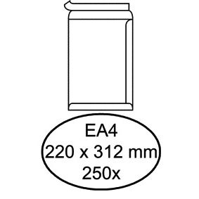 Hermes - Enveloppe acte EA4 220x312mm autocollante blanche boite de 250 pièces