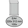 Quantore - Carton enveloppe dos EA4 220x312mm autocollant blanc 100 pièces