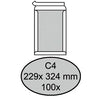 Quantore - Carton enveloppe dos C4 229x324mm autocollant blanc 100 pièces