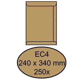 Quantore - Enveloppe certificat EC4 240x340mm kraft marron 250 pièces