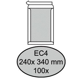 Quantore - Carton enveloppe dos EC4 240x340mm autocollant blanc 100 pièces