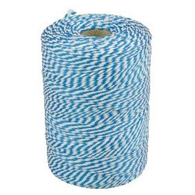 Muller -  Touw  katoen 50 gram 45 meter blauw/wit