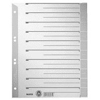 Leitz - Feuilles intercalaires A4 carton 230gr 6 trous gris 100 pièces