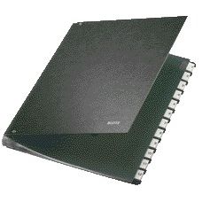 Leitz - Chemise à terme 1-12 270x18x345mm panneau dur noir