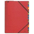 Leitz -  Sorteermap  12 tabbladen karton rood | 5 stuks