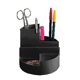 Maul -  Pennenkoker  roundbox 7 vakken 140x125mm zwart