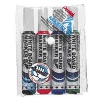 Pentel - Marqueur tableau blanc MWL5M Maxiflo rond 3mm assorti lot de 4 pièces