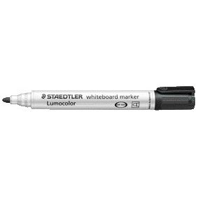 Staedtler - Marqueur pour tableau blanc Lumocolor 351 rond noir 2mm | 10 pièces