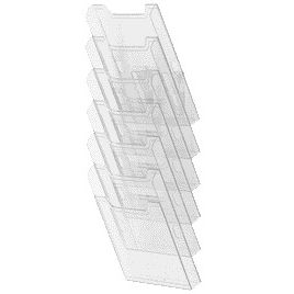 Exacompta - Porte brochure mural A4 6 compartiments portrait incolore transparent
