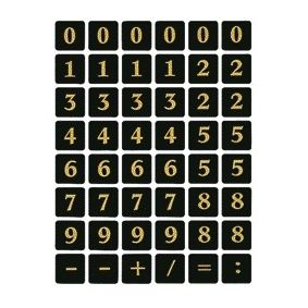 HERMA -  Etiket 4131 13x13mm getallen 0-9 zwart op goud