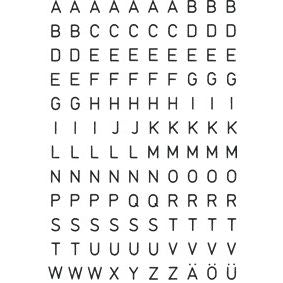 HERMA - Etikett 4154 5mm Buchstabe A-Z schwarz auf transparent