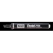 Pentel - Feutre N60 diagonale 1,2-6mm noir | 12 pièces