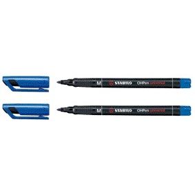 Stabilo -  Viltstift OHpen 843/41 permanent rond medium blauw