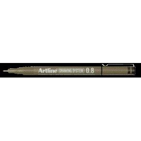 Artline - Fineliner technique 0,8mm noir | 12 pièces