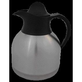 Quantore - Cafetière thermos 1 litre inox bouchon noir