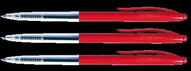 Quantore - Bouton poussoir pour stylo à bille rouge | 50 pièces