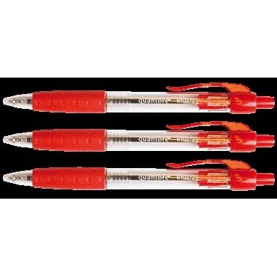 Quantore - Kugelschreiber Grip Druckknopf rot mittel