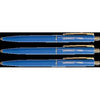 Quantore - Bouton poussoir stylo à bille avec clip métal bleu moyen