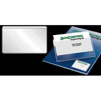 3L - Pochette cartes de visite Djois 105x60mm autocollant dessus ouvert transparent 10 pièces