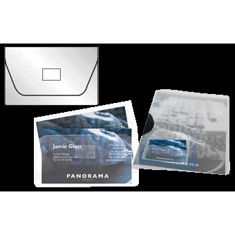 Quantore - Pochette pour cartes de visite Djois 105x60mm autocollante avec fermeture transparente 10 pièces