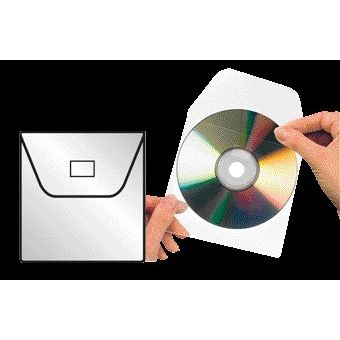 Djois - CD/DVD-Hülle 127x127mm mit transparenter Klappe 25 Stück