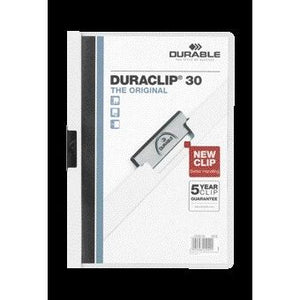 Durable -  Klemmap  duraclip a4 3mm 30v wt | 25 stuks