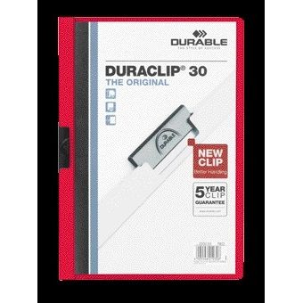 Durable -  Klemmap  duraclip a4 3mm 30v rd | 25 stuks