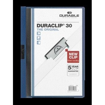 Langlebig - Klemmmappe Duraclip A4 3mm 30 Blatt blau | 25 Stück