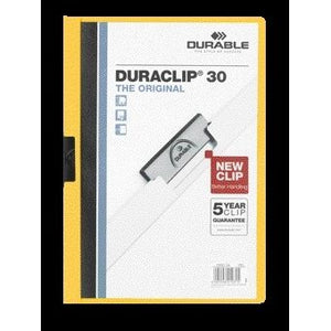 Quantore - Klemmmappe Duraclip A4 3mm 30 Blatt gelb | 25 Stück