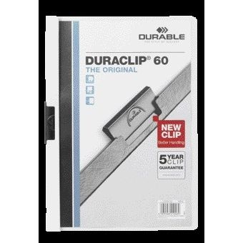 Durable - Dossier à clips Duraclip A4 6mm 60 feuilles blanc