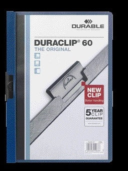 Durable - Dossier à clips Duraclip A4 6mm 60 feuilles bleu foncé | 25 pièces