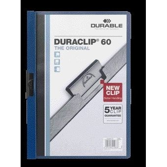 Durable - Dossier à clips Duraclip A4 6mm 60 feuilles bleu foncé | 25 pièces