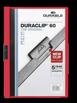 Langlebig - Klemmmappe Duraclip A4 6mm 60 Blatt rot | 25 Stück