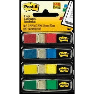 Post-it - Onglets 6834 11,9x4,1mm assortis | 6 pièces