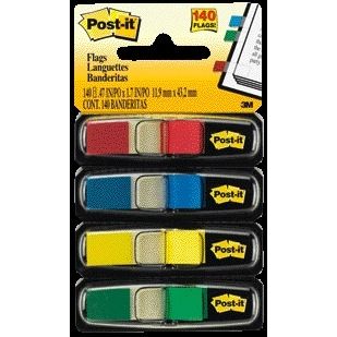 Post-it - Onglets 6834 11,9x4,1mm assortis | 6 pièces