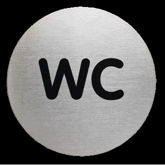 Durable - Panneau d'information pictogramme 4907 toilettes rond 83mm | 5 pièces
