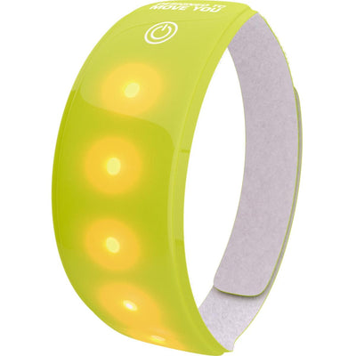 Wowow – gelbe Lichtleiste, mit 5 roten LEDs, mit Klettverschluss, mit Batterie