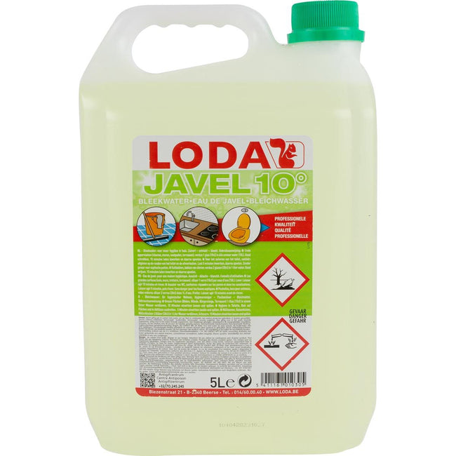 Loda - Eau de Javel Javel 10°, verte, bouteille 5 l