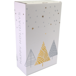 Klika -  Wijnflesdoos 2 flessen 190x95x330mm Kerstbomen 10 stuks