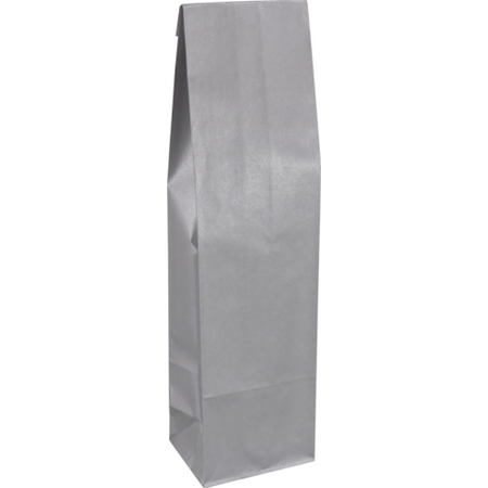 Sac pour bouteille de vin 1 bouteille 10x8x40cm kraft 50 pièces Argent