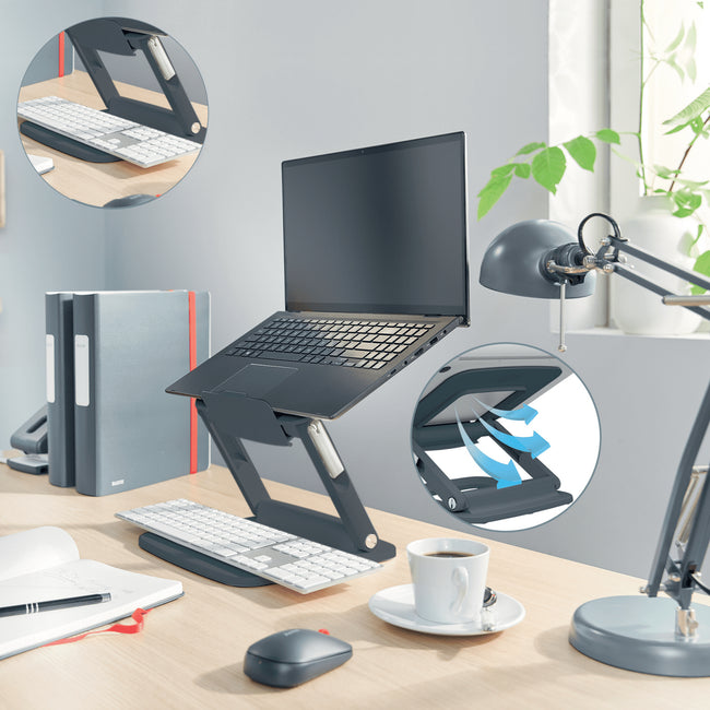 Leitz - Support pour ordinateur portable Ergo réglable multi-angle gris