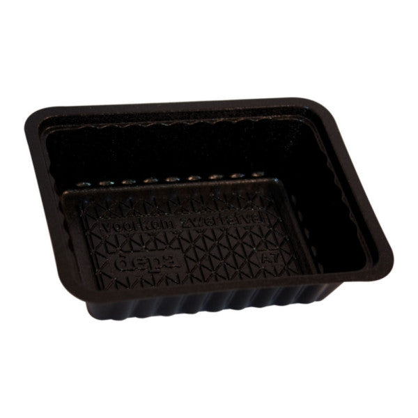 Conteneurs Plastique Rectangulaire - Plateau PS A7 122x95x33mm noir 250 pièces